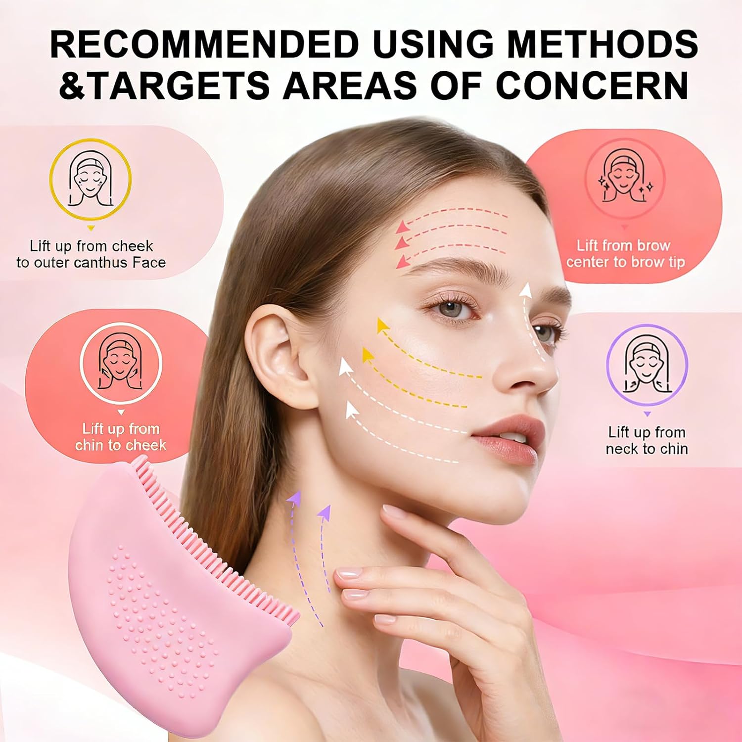 Silicone Lymphatic Contour Face Brush Set for Jawline Sculpting & Neck Drainage, Soft Silicone Detox Massager for De-Puffing, Facial Contour Enhancement, Circulation Boost & Sensitive Skin Care Silicone Lymphatic Contour Face Brush Set for Jawline Sculpting & Neck Drainage, Soft Silicone Detox Massager for De-Puffing, Facial Contour Enhancement, Circulation Boost & Sensitive Skin Care