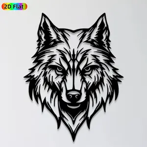 1pc Wolf Metal Wall Art, Majestic Wolf Statue Mural, Ideal Gift for New Year, Christmas, Wolf Decor Enthusiasts, Rust-Resistant Metal Wall Decor Wall Sculptures, Perfect for Living Room Wall & Garden Fence, Striking Animal-Themed Home Decor