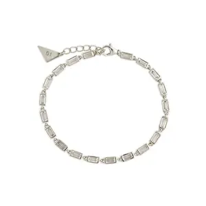 Sterling Silver Kenzie Baguette Sparkle Chain Bracelet