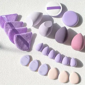 35-Piece Makeup Tool Set with 7 Powder Puffs, 7 Cotton Candy Blush Brushes, 7 Mini Sponge Sponges, Ideal for All Skin Types, Makeup Tools Set