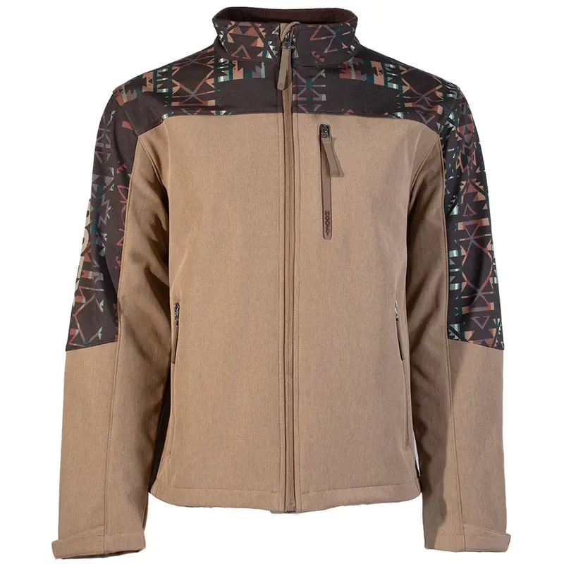 Hooey Men's Aztec Brown Yoke Tan Softshell Jacket HJ129AZTN