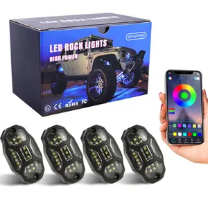 4/8/12 Pods RGB Rocker Lights, 12V with Wires, Music Mode APP/remote, Multi-Color Underglow Kit for Off-Road Trucks, Utvs, Trailers, Yachts