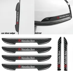 6-Pack Car Carbon Fiber Bumper Stickers, Door Edge Protection Film, Rearview Mirror Anti-Collision Decals, Rear Side Decal, Car Accessories, Car Vehicle Decoration, Fits Mercedes-Benz All Models
