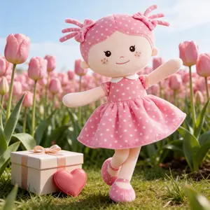 Adorable gift Soft Plush Baby Girl Doll 13 Inch Adorable Rag Doll Perfect First Doll for Toddler Girls Must Have Cuddle Buddy Cute Stuffed Doll Ideal Birthday Gift Christmas Holiday Present for Kids and Baby Girls