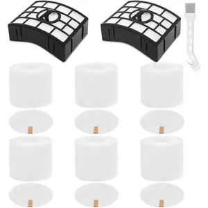 NV752 AZ1002 Vacuum Filters Replacement for Shark Rotator  Lift-Away AZ1002 NV650 NV650W NV651 NV652 NV750 NV750W NV751 NV752 AX950 AX951 AX952, 2 Filter + 6 , Parts XFF650 XHF650