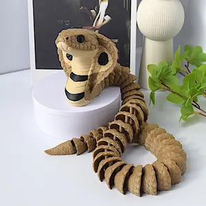 3D Printed Snake Jointed Model, Realistic Poseable Figurine Craft, Articulating Figurines, Creative Cross-Border Decorative Piece, Unique Snake Design