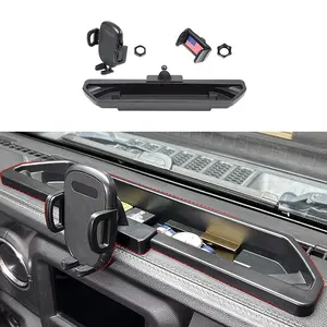 Multi-functional Cell Phone Mount, Car Phone Holder Bracket for 2018-2023 Jeep Wrangler JL/Gladiator JT Center Console, Car Interior Kit