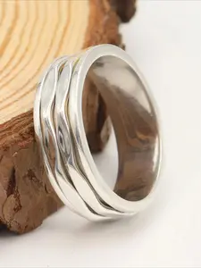 Retro Boho Minimalism Silvery Statement Multi Ring for Women Girl Men Anxiety Ring Meditation Ring Spinner Ring Best Valentine's Day Christmas Gift, Bohemian Stackable Rings