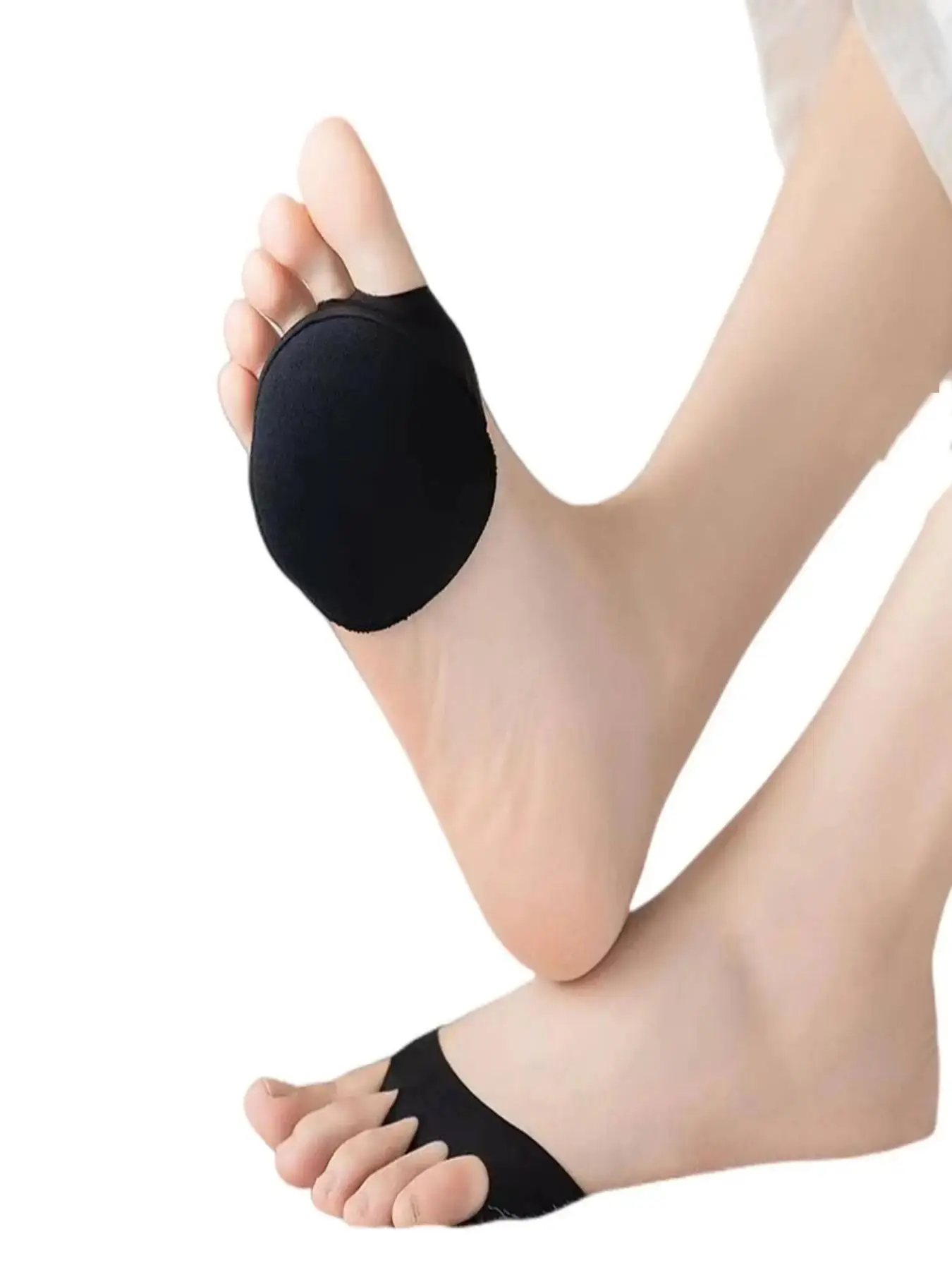 1 Pair Fashion Ice Silk Anti-wear Feet Five Finger Socks, Breathable Anti-slip Foot Pad for Women's Shoes, All-match Sole Sandal Insole for Daily Wear