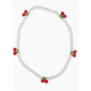 Beaded Cherry Stretch Anklet