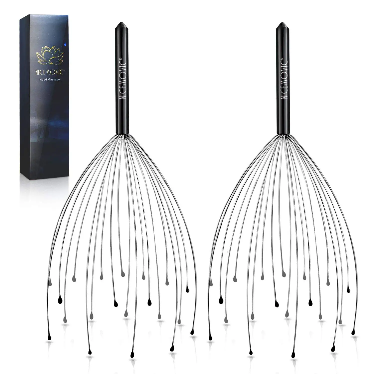 2 Pack Head Scalp Massager Stocking Stuffers White Elephant Gifts | Christmas Gag Gifts for Adults Prizes for Adults Scalp Massager Hair Growth 20 Fingers Stress Relief Head Scratcher