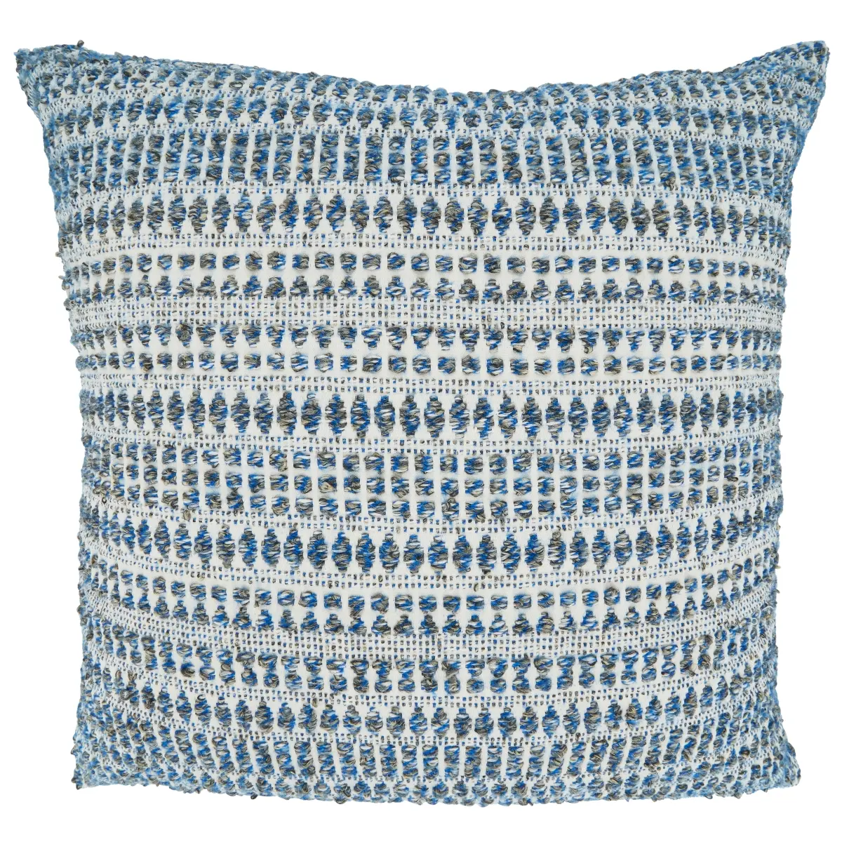 Saro 840.BL22SD Chic 22 in. Cotton Blend Woven Square Accent Throw Pillow, Soft Down Fill, Black