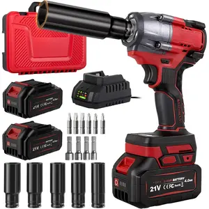 Cordless  Wrench1/2 Inch, 600N. M/450Ft-lbs Power   Kit, High Torque Electric  Driver for  RV Tire,LED Light,4.0Ah ,/DIY Furniture/,Power tools,Red Toolbox