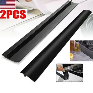 2pcs Kitchen Silicone Counter Stove Gap Cover Oven Guard Spill Seal Slit Filler