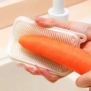 SleekHush Flexible Fruit & Vegetable Cleaning Brush Bendable Kitchen Washing Gadget for Efficient Produce Cleansing