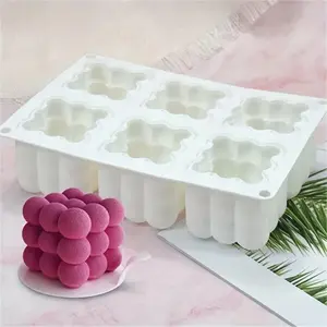3D Magic Cube Mousse Mold, Silicone DIY Creative Candle Mold, Ice Cube Mold, Soap Making Mold, Candle Making Mold, DIY Candle Making Tool, Handmade Silicone