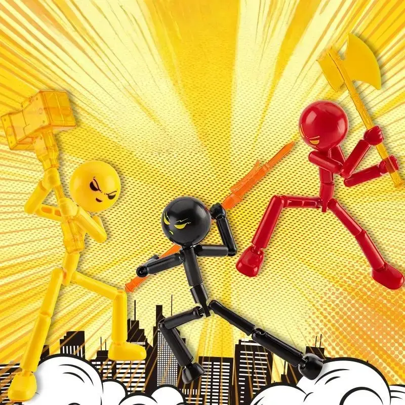 1 Set Movable 3d Printing Mannequin Action Figure MultiJointed Pose Stickman Toy for Kids Creative DIY Play