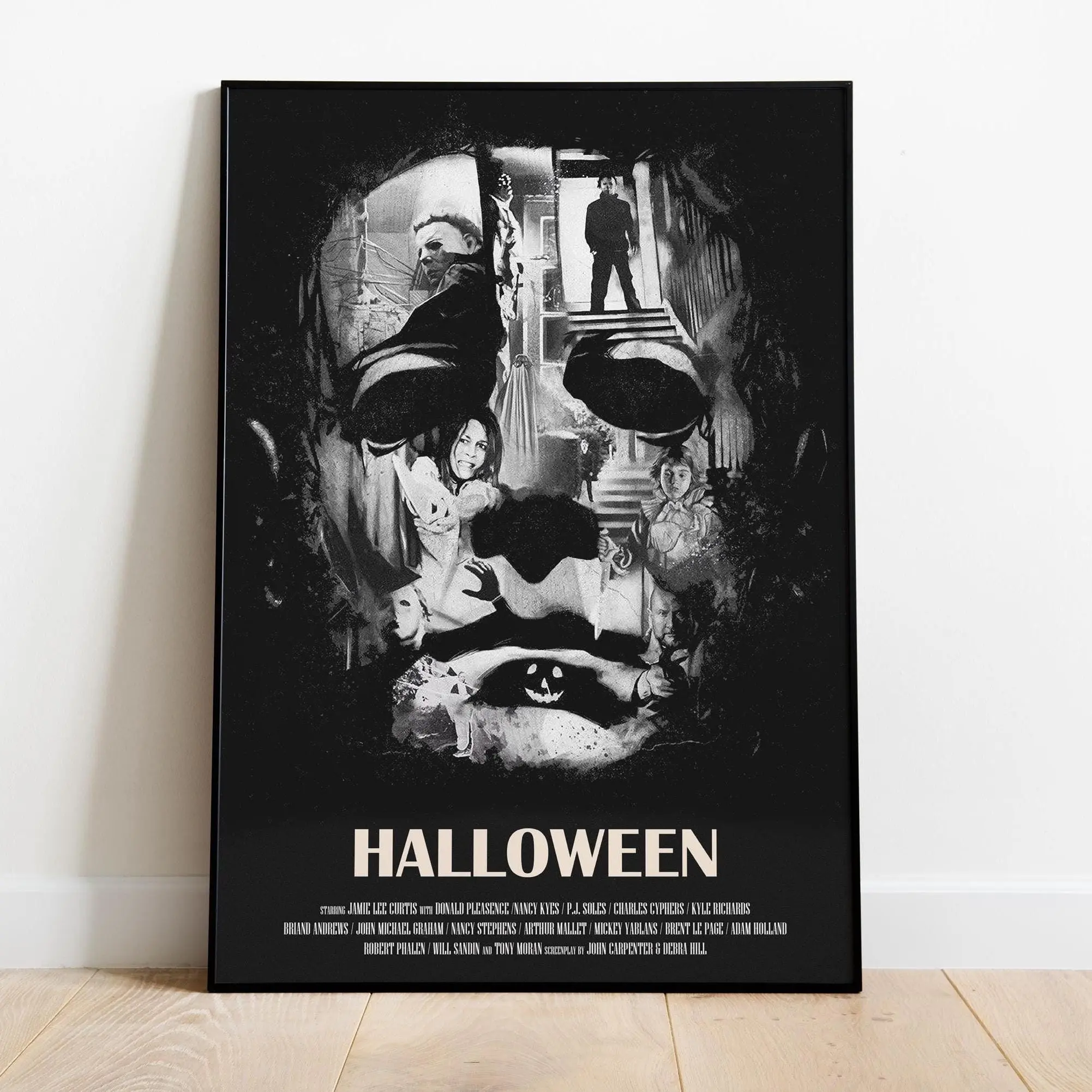 Halloween Movie Poster Unframed , Frameless Wall Art & Poster Unframed  , Michael Myers Wall Art, Horror Movie Poster Unframed