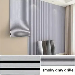 Peel and Stick Wallpaper Textured Grille Design Self Adhesive Removable Extra Thick Wall Sticker for Accent Walls Living Room Bedroom Rental Friendly