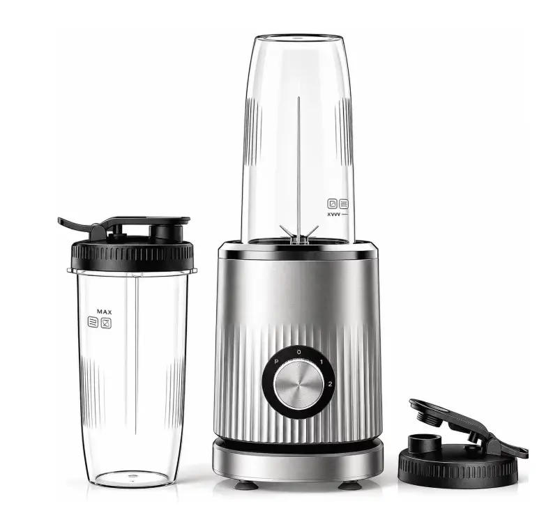 Mountain Country Soap Smoothie Blender, 450W Personal Blender for Kitchen and Blend Shakes,Smoothies,Frozen Drinks, Baby Food with 2 No-BPA Portable Cups-Silver