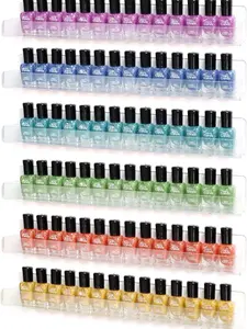 6 Shelves Nail Polish Wall Mounted Holder Paint Organizer Storage Rack Clear Hanging Nail Polish Shelf Floating Wall Mount Nursery Bookshelves Vinyl Display Record Holder