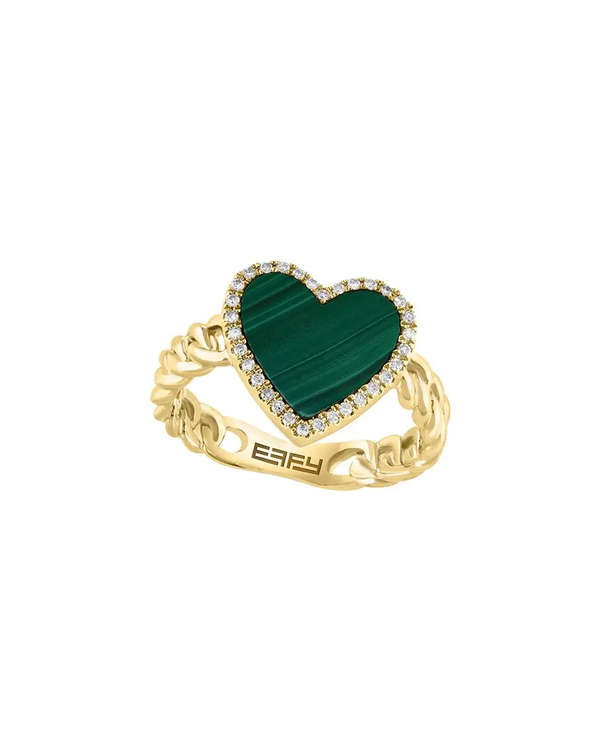 Effy Fine Jewelry 14K 2.21 ct. tw. Diamond & Malachite Ring
