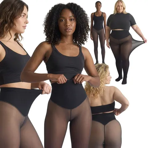 Women's Fleece Lined Tights Fake Translucent Warm Thermal Pantyhose Sheer Thick Leggings Under Dress for Winter with Plush Inner Layer,High quality Tights,Soft and Breathable,5 Colours,Normal and Plus size Fit Fabric