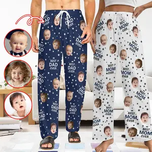 BEST DAD EVER Pajama Pants with Faces, Father's Day Gifts for Dad, Women Pajama Pants, Personalized Pajamas with Face, Custom Face Pajamas, Fathers Day Gift Ideas
