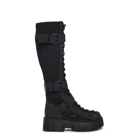 Low Traitor Knee High Boots - Black