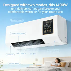 Wall-mounted High-power Cooling & Heating Circulating Fan 1400W Ultra-quiet Dual-speed Wind Speed Space-saving Wall-mounted Air Circulator Suitable for Bedroom, Living Room, Dormitory and Small Apartment, All-year Universal