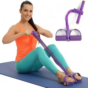 6-Strand Heavy Duty Abdominal Crunch Equipment – 2026 New 6 Tube Pedal Puller Resistance Band with Handles, Multifunctional Fitness Band for  Stretching, Yoga, Home Gym for Men & Women(Portable)