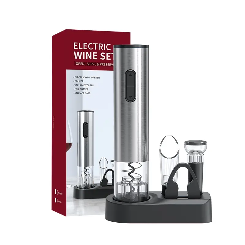 Valentine's Day Electric Wine Opener, 5pcs/set Automatic Wine Corkscrew, PortableWine Bottle Opener For Party, KitchenGadgets as Valentine's Day Gifts For Him Utensils
