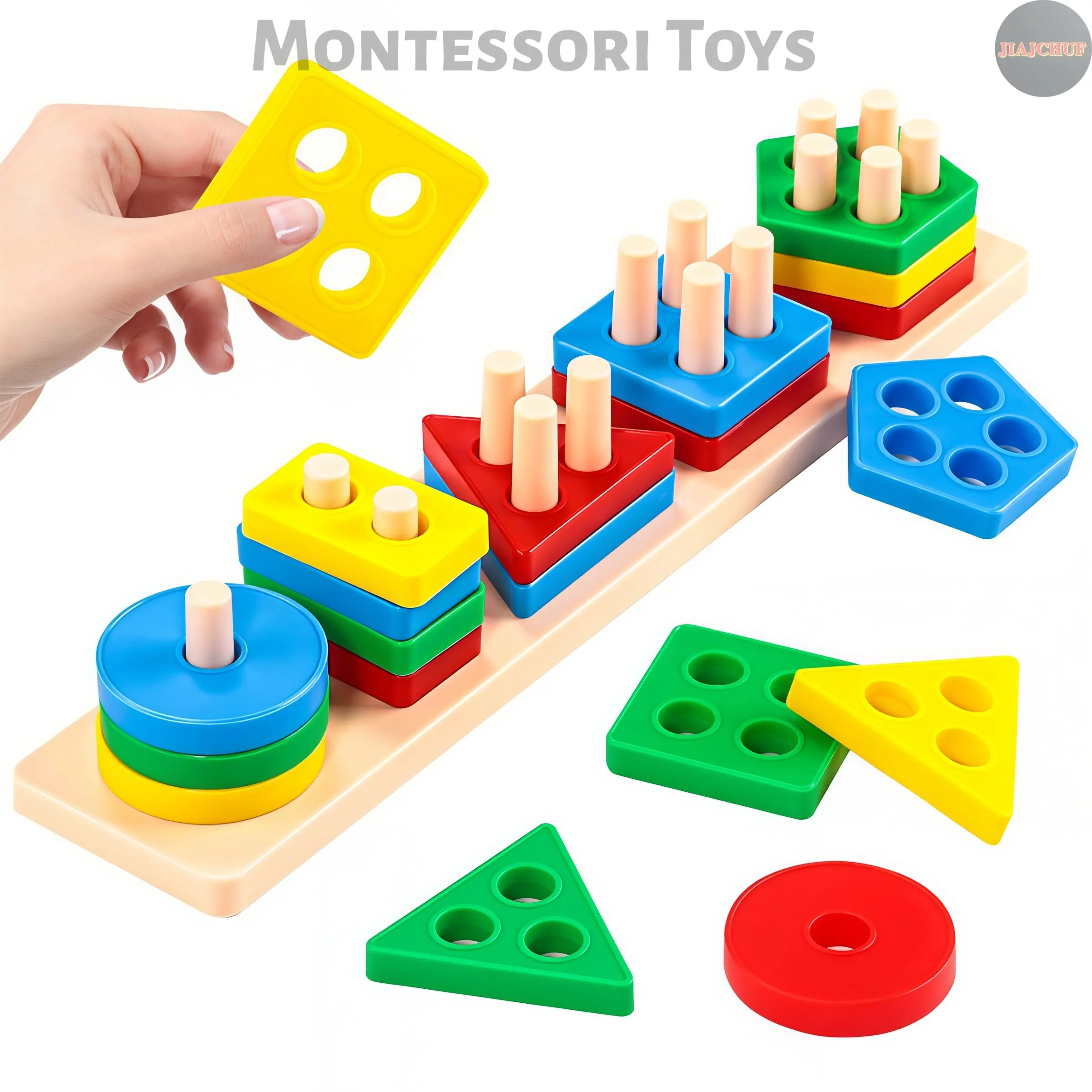 Jiajchuf Montessori Learning Toys Shape Sorter for Brain Development, Engaging Hands-On Fun, Logic Training for Kids' Growth