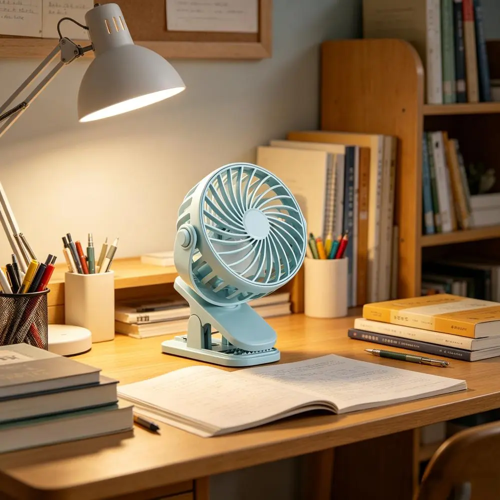 USB clip-on small fan 360° rotatable portable cooling desktop fan, suitable for camping, office, bedroom, and outdoor travel scenes, summer gift
