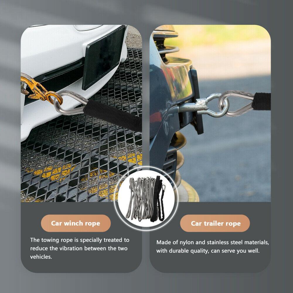 1/4" x 50' 10000LBS Synthetic Winch Rope | Recovery Cable with Protective Sleeve | Heavy Duty Winch Line for ATV UTV 4x4 Offroad Truck