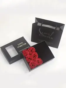 1set 6-Rose Bouquet Fantasy Gift Set with Butterfly Theme - "Love Forever" Elegant Paper Jewelry Box, Valentine's Day Gift Box,Soap Flower Ornament Box,Necklace Jewelry Box, And Party Gift Box, Wedding Bridal Shower Bachelorette Party Gift Box