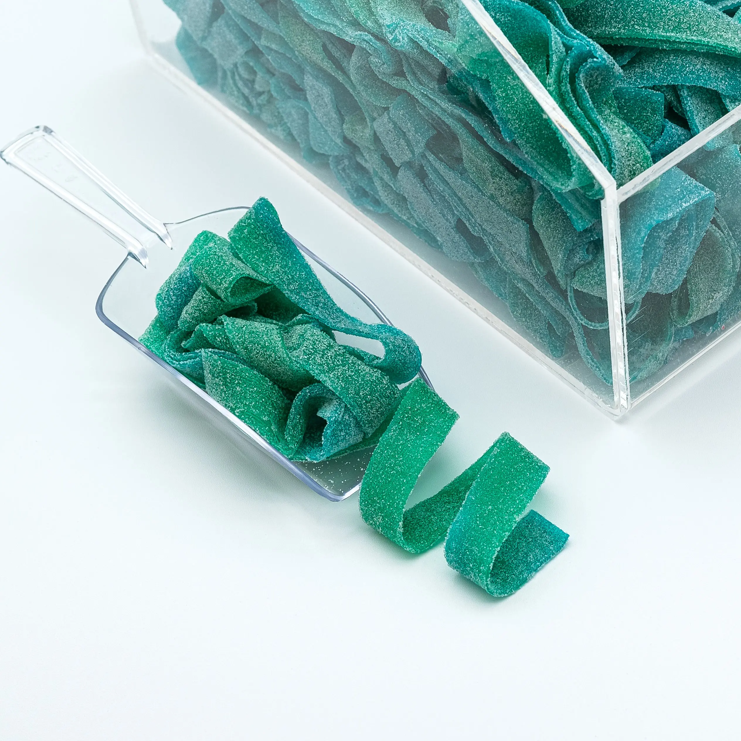Sour Green Apple Belts - Sweet Sour Candy with Sugar Coating - 4 oz & 8 oz & 1 lb Candy Bag sour belt