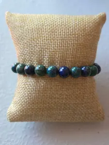 Azurite in Lapis 8mm Beads for Insight Intuition Creativity Emotional Healing & Chakra Balance Gemstone Bracelet
