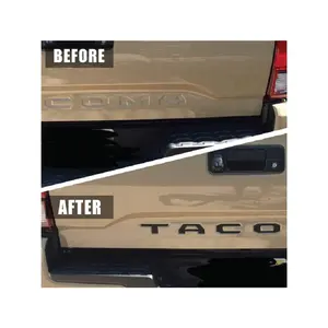 Tacoma 3D Raised Tailgate Letters Black Matte 2016 - 2023