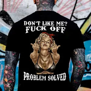 DON'T LIKE ME F*CK OFF Defiant Sexy Lady Print T-shirt unisex fashion, soft fabric, short sleeves, loose fit.