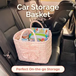 Large Capacity Floral Car Interior Storage Basket, Multi-Purpose Car Accessory – Backseat & Trunk Organizer, Holds Clothes & More, Machine Washable, Travel Pouch, Gift Bags, Graduation Gift, Day Gift, Summer Vibes,summerwins,Fathersdaygift