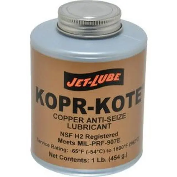 Jet-Lube 1 lb Can Copper-Based High-Temperature Anti-Seize Lubricant - Graphite Formula, -65° to 1800°F, Bronze Composition, Food Grade, Water Resistant (10004)