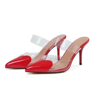 CELNEPHO Women's High Heels Pointed Toe Stiletto High Heels Sandals Chic Strappy Valentine Gifts Easy Slip on for Party Office Date Wedding Spring Shoes