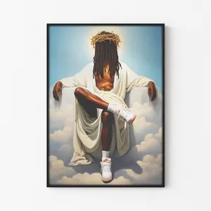 Black Jesus Wall Art Print	, Product without frame