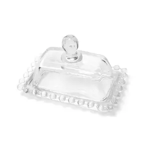 212 MAIN 4.5 in. Ball Rim Glass Covered Dish, Elegant Vibrant Kitchen Tableware Plate, Ideal for Brightening Anniversary Gifts