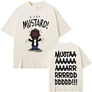 Rapper Kendrjck Not Like Us Mustard Funny Print T-Shirts for Men and Women, Hip Hop Popular Music Oversized T-Shirts