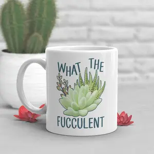 Succulent Coffee Mug, Houseplant Lover Gift, Cute Gardener Cup, Gift for Her, Him, Birthday, Plant Mom, Plant Lady, Fucculent, Cactus Indoor N