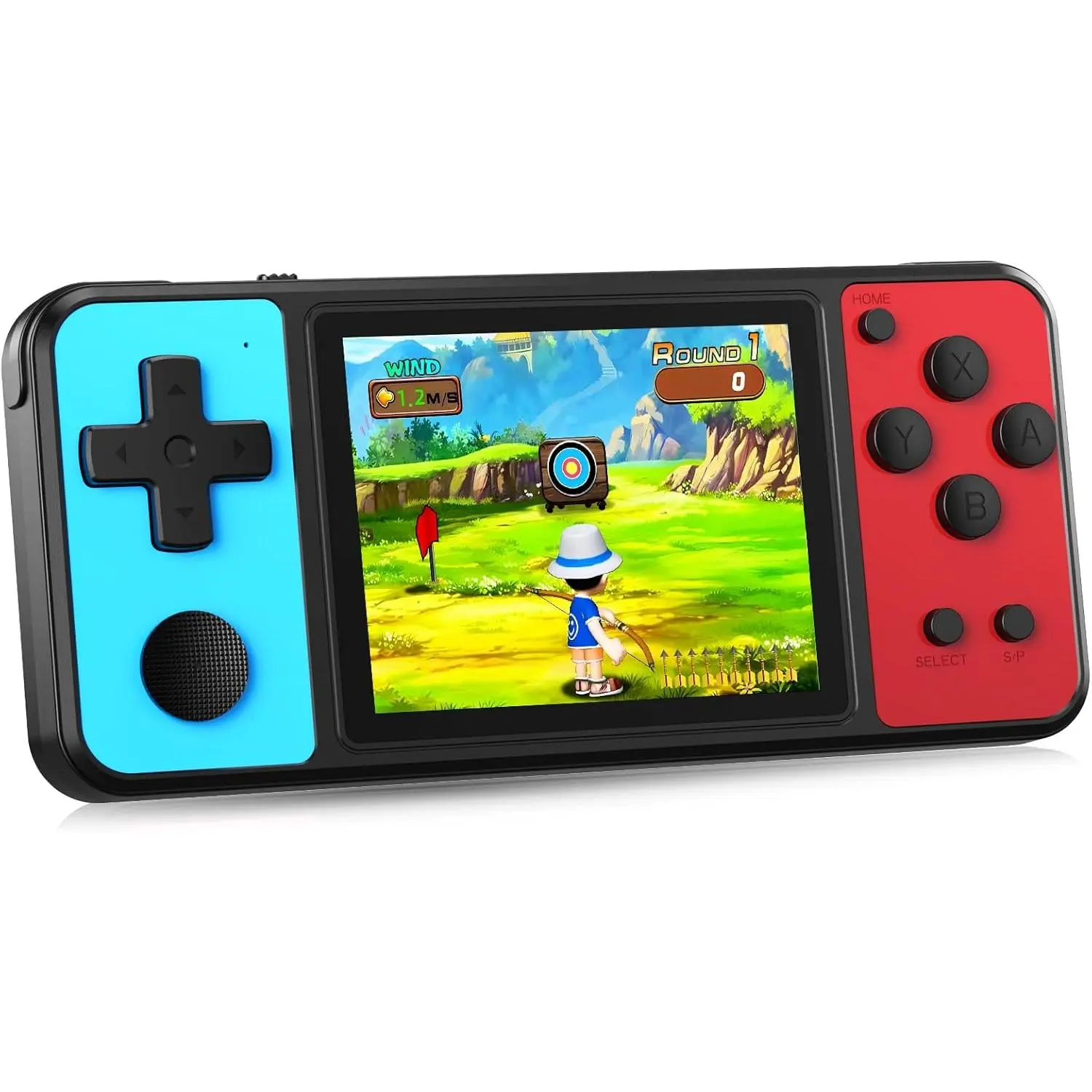 32-Bit Kids Handheld Game Console, Preloaded with 139 Video Games, 3.0" IPS Screen, Rechargeable Lithium Battery, Portable Electronic Toy Birthday Gift for Boys & Girls Ages 4-12 (Blue-Red)