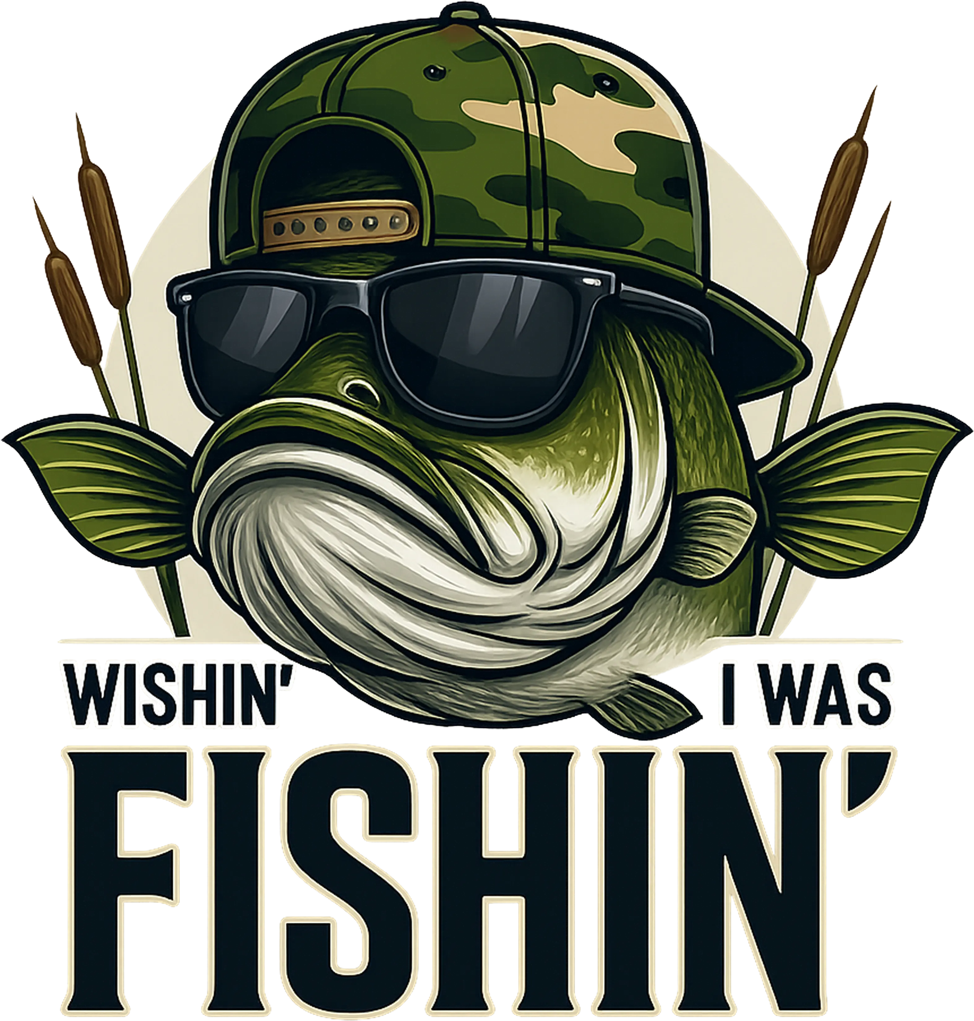 DTF Transfer – Wishin I was Fishin Multi Sizes (FI-SC003)