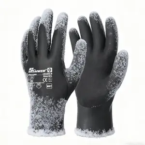 Schwer 2 Pairs FreezeGuard Winter Work Gloves, ANSI A2 Cut Resistant Freezer Gloves for Outdoor Cold Weather Keep Hands Warm, Waterproof Gloves for Shoveling Snow, Ice Fishing, L